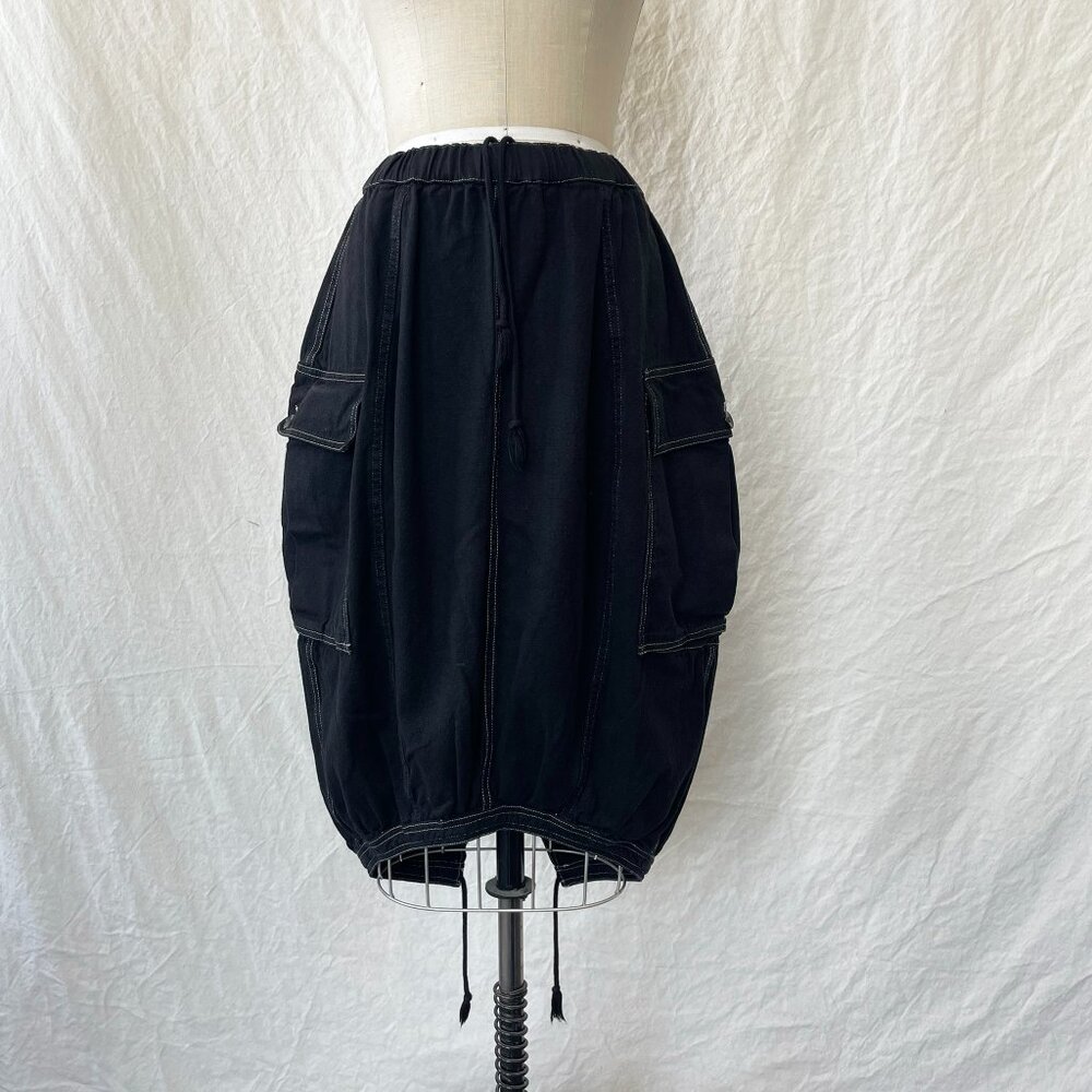 Black Utility Skirt with oversized cargo pockets, Size 1/Small
